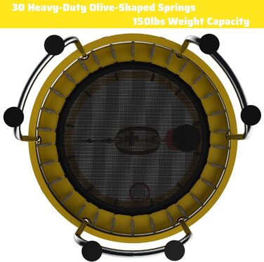 Дитячий батут з сіткою безпеки, регульованою поперечною перекладиною та гойдалкою, для хлопчиків та дівчаток 3-8 років (жовтий)