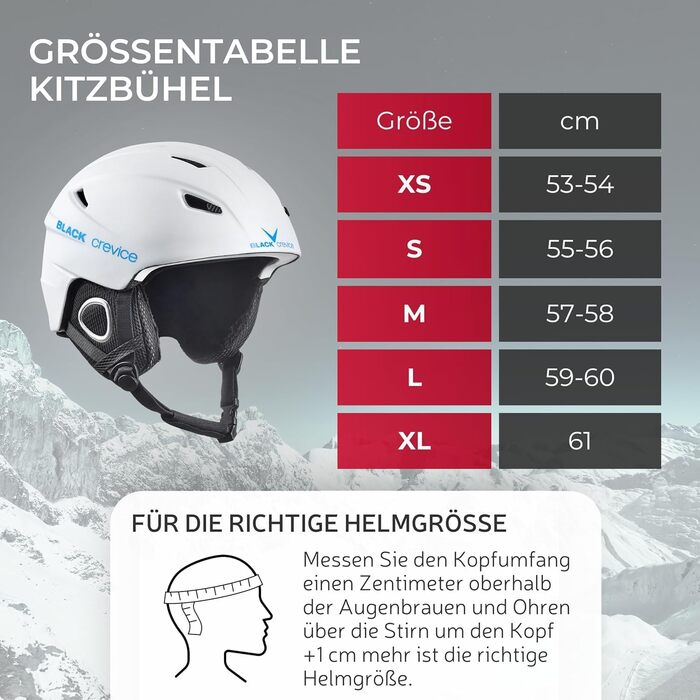 Гірськолижний шолом Black Crevice Kitzbühel, полікарбонат, дихаючий, для чоловіків та жінок, регульований розмір