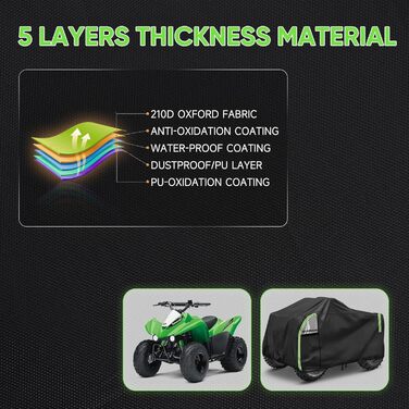 Чохол для квадроцикла NEVERLAND XXXL 256x110x120 см - захист від бруду, вологи, сонця та зимових умов. Оксфорд 210D, оранжевий, з фосфоресцентним покриттям.