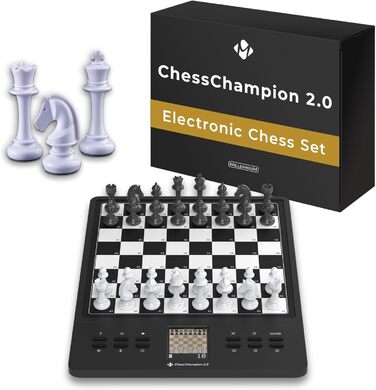 Електронний шаховий комп'ютер Millennium M808 ChessChampion 2.0 з підказками та навчальним режимом, для початківців, дітей і мобільного використання