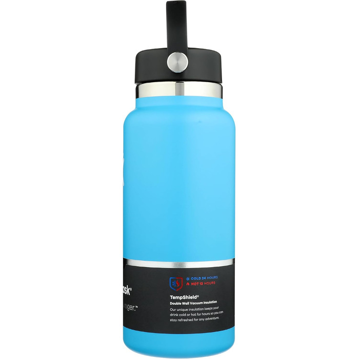 Термос-пляшка Hydro Flask 946 мл зі сталі з вакуумною ізоляцією, герметична кришка Flex Cap та ремінець, Pacific