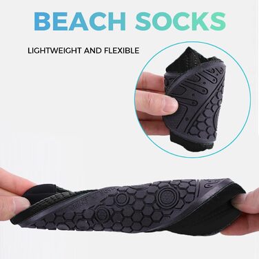 Аквашузи для плавання та відпочинку на пляжі - чоловічі та жіночі, чорні, розмір 35/36 EU