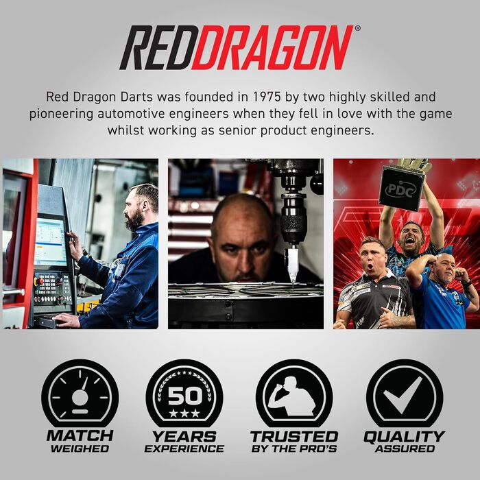 Дартс набір RED DRAGON Rebels 23 г, вольфрамові сталеві наконечники, з оперенням та шафтами
