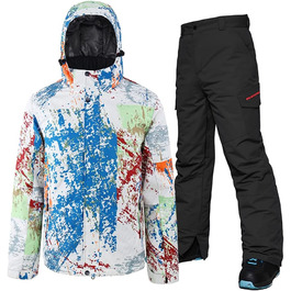 Чоловічий зимовий костюм для сноубордингу та катання на лижах, водонепроникний та вітронепроникний, теплий, для туризму та альпінізму, розмір M, колір чорний