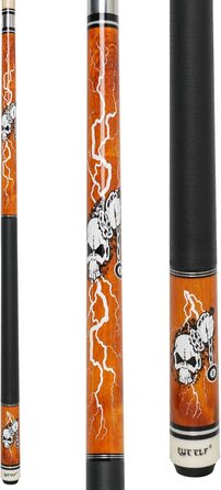 Професійний бик для більяру CUEELF з мотивом черепа, тверде дерево, канадський клен, 13 мм, чорна вершина