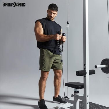 GORILLA SPORTS® набір рукояток для тяги, тросовий та трицепсовий, з/без обертального механізму, окремо або в наборі, хромований, насічка, до 200 кг, паралельний, для блочного тренажера