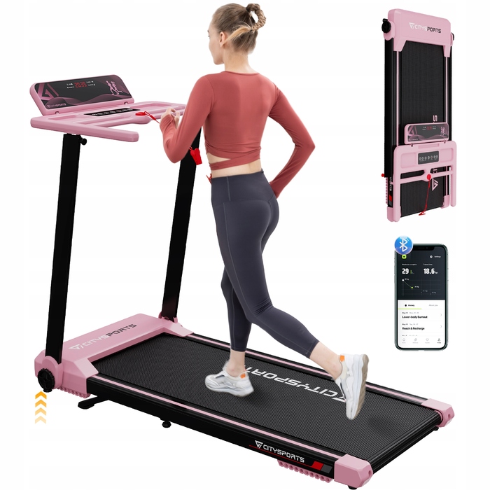 Електрична бігова доріжка CITYSPORTS PRO wp9cs3pink, до 120 кг