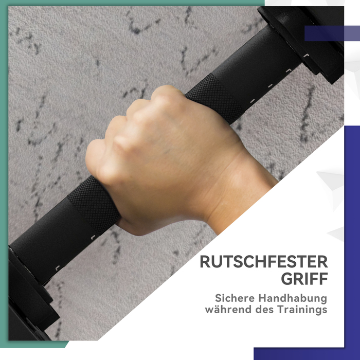 Комплект гантелей 2-в-1, довгі та короткі, 25 кг, з неслизьким покриттям, захищає підлогу, чорний/зелений