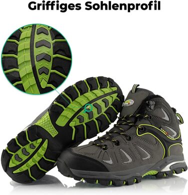 Трекінгові черевики для жінок та чоловіків, теплі, з підкладкою, сірі, зелені (37 EU)