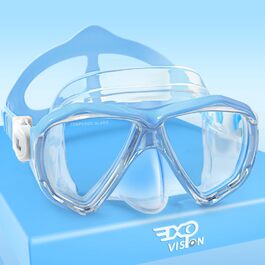 Дитячі окуляри для плавання Kinder Taucherbrille 180° Антизапітніювальні, з загартованим склом та захистом носа, для хлопчиків та дівчаток 4-15 років (Сині)