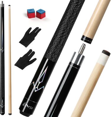 Більярдний кий Horse Billiard з наконечниками 13 мм, 147 см, 2 рукавички та 2 крейди, для дорослих, акорн/горіх, 540г