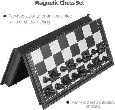 Магнітне туристичне шахове поле Vikutu, 15 см, портативне, мініатюрне, кишенькове