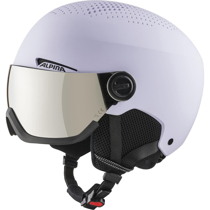 Жіночий лижний шолом Alpina Arber Visor Q-Lite, жорсткий корпус, фіолетовий, 54-58 см