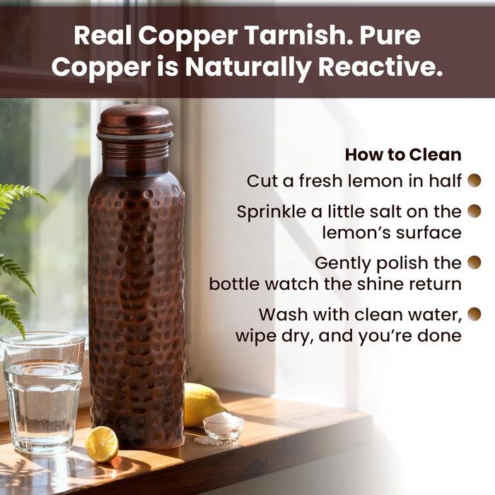 Куперна пляшка для води з кришкою та сумкою 1000 мл (2 шт.) - Аюрведа, для офісу та йоги