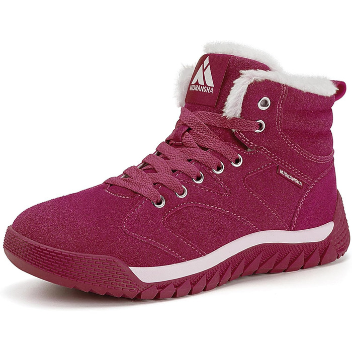 Зимові черевики Mishansha для жінок, теплі, з підкладкою, снігоступи, зимові черевики для активного відпочинку, розмір 36-48 EU (41 EU, теплий темно-червоний)