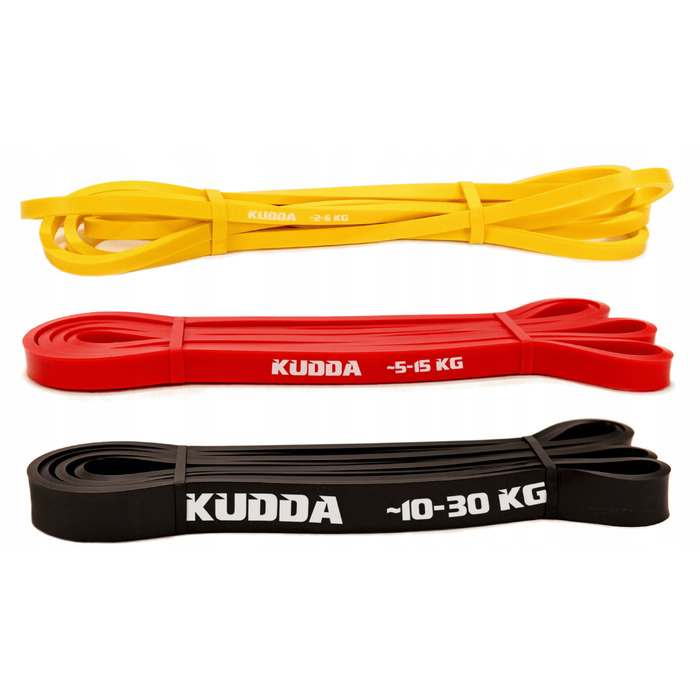 Набір фітнес-резинок Powerband Kudda (3 шт.), 2-30 кг