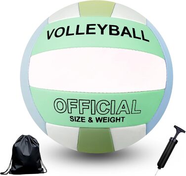 Волейбольний м'яч Aipwerer для пляжу та залу: водонепроникний, Soft Touch, зелено-жовтий, розмір 5
