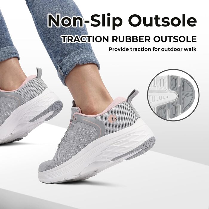 Жіночі кросівки FitVille, 42.5 EU, колір: сірий небілющий, рожевий (жувальний)