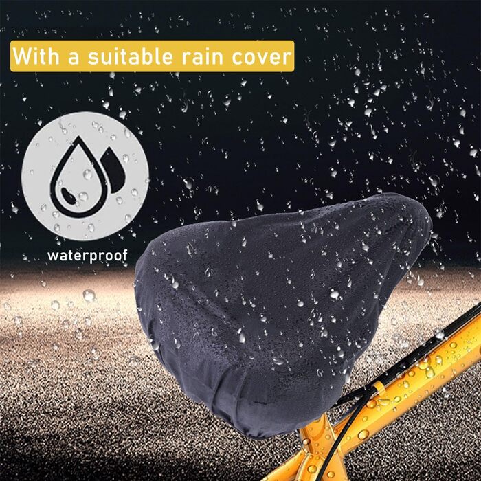 Покриття на велосипедне сідло, водонепроникний чохол для сідла, 27.5 * 23.5 см, м'яке сідло з відбиваючими смугами, підкладка для електровелосипеда, тренажера, спінбайка, блакитне