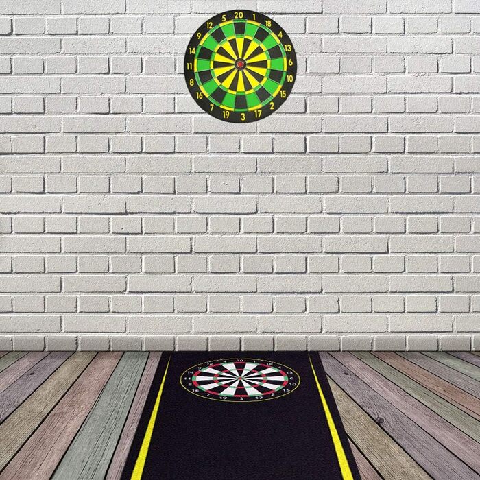 Dart-килимок Kingpower для турнірів, жовтий, 237x80 см, захист підлоги, аксесуари для дартсу, килимок із лінією кидка, дизайн 03