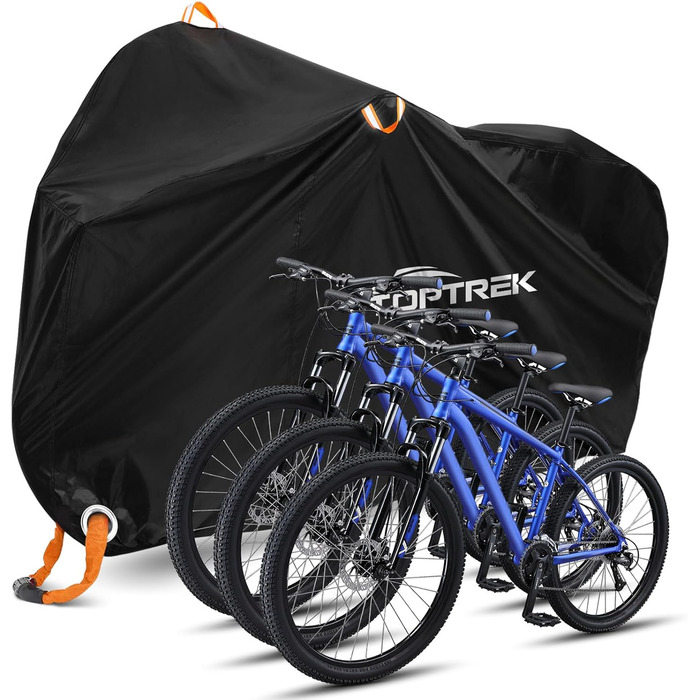 Чохол для велосипедів Toptrek на 2 велосипеда, водовідштовхувальний, 210D Oxford, 210 x 110 x 95 см, з кільцями для замка, захист від сонця, міцний, з сумкою