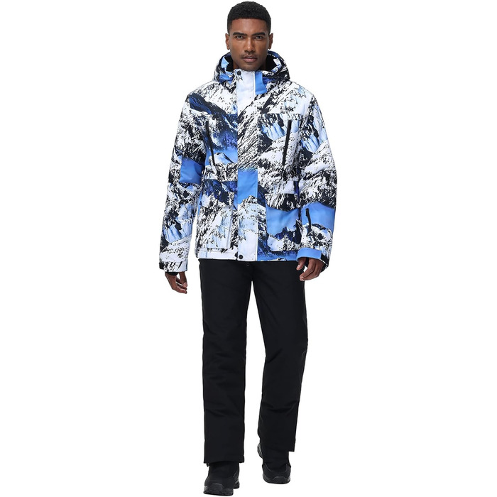 Костюм чоловічий зимовий HOTIAN для сноубордингу, катання на лижах та туризму, комплект куртка та штани, утеплений, M, 2blue+black