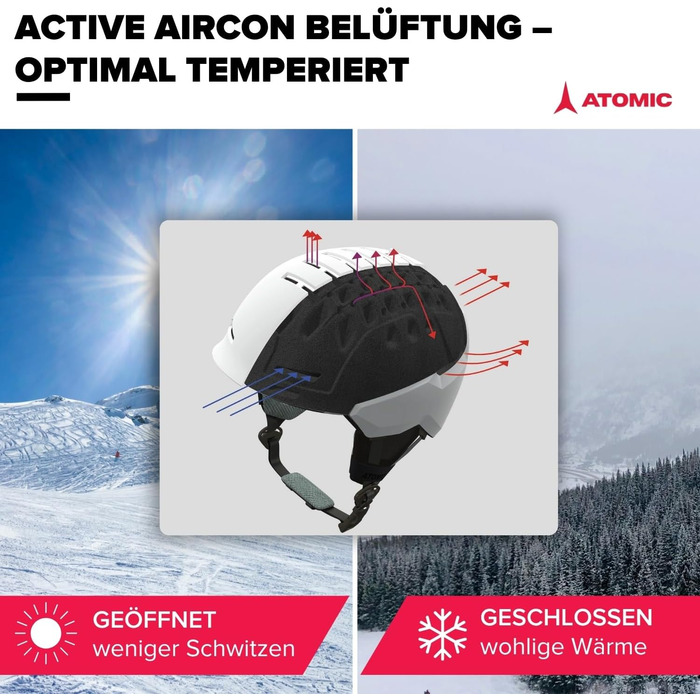 Шолом Atomic Revent Lite для гірськолижного спорту та сноубордингу, блакитно-сірий, 55-59