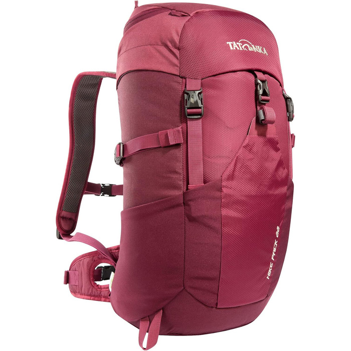 Рюкзак для походів Tatonka Hike Pack 22 л з вентиляцією спини та дощовиком, легкий та зручний туристичний рюкзак, бордовий