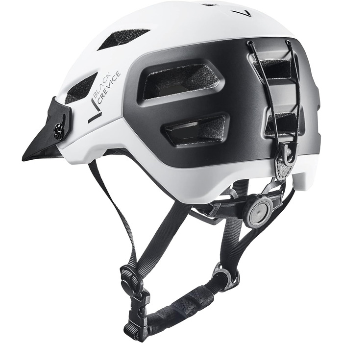 Велошолом Black Crevice для дорослих, MTB, регульований розмір S/M (54-58 см), білий/чорний, дихаючий, для чоловіків і жінок