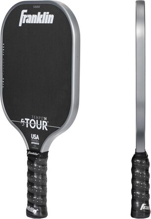 Професійна ракетка для піклболу Franklin Sports Pro FS Tour Series T700 з вуглецевого волокна, 14/16 мм, сірий, синій, рожевий, офіційно затверджена USA Pickleball
