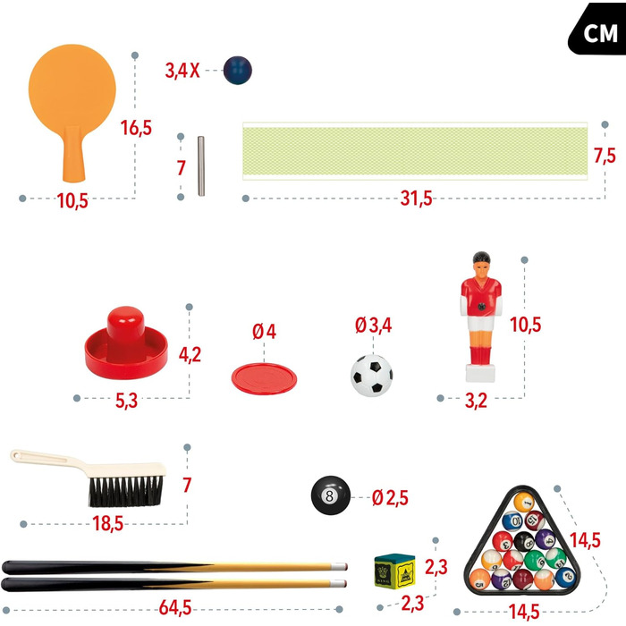Дитячий ігровий стіл 4 в 1 ColorBaby CBgames, багатофункціональний, компактний, 4 гри в комплекті