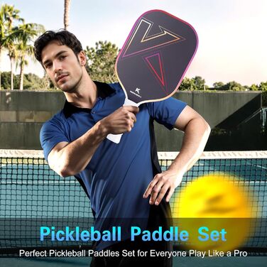 Набір для піклболу: ракетки та лопатки з фібергласовою поверхнею, для чоловіків та жінок