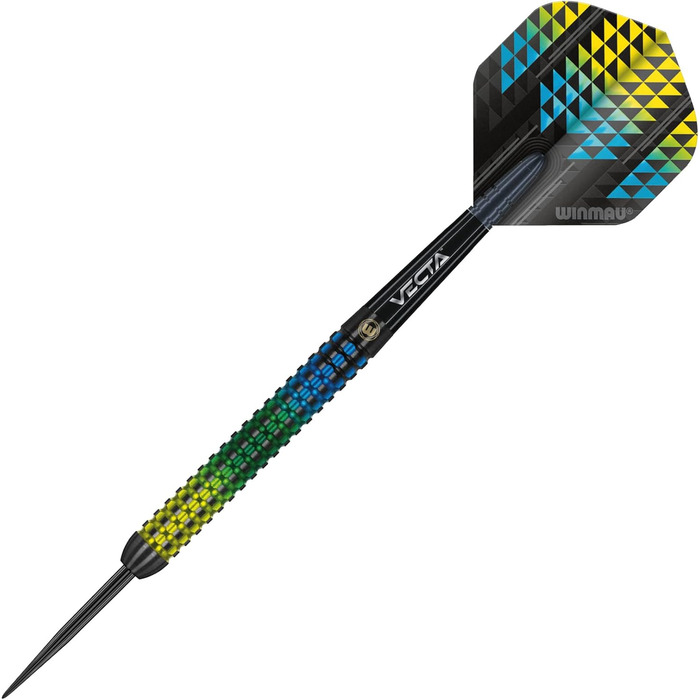 Дротики WINMAU Firestorm Steeltip 21 г, вольфрамові, комплект з оперенням і стрижнями, професійні