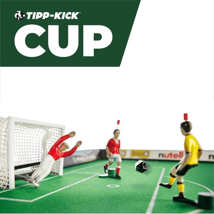 TIPP-KICK Кубок 108x71 см з бортами – ігровий набір з 2 гравцями, 2 воротарями, 2 воротами з сіткою, 2 м'ячами, ігрове поле з фетру
