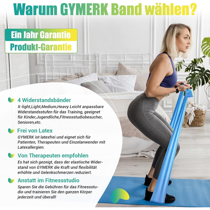 Набір фітнес-резинки 4 шт. (1.8M/2M), 4 рівні опору, постер з вправами, сумка для перенесення, інструкція, ідеально для йоги, пілатесу, м'язового розвитку. Кольори: жовтий, червоний, зелений, синій (фіолетовий, жовтий, червоний, синій, 1.8 метра)