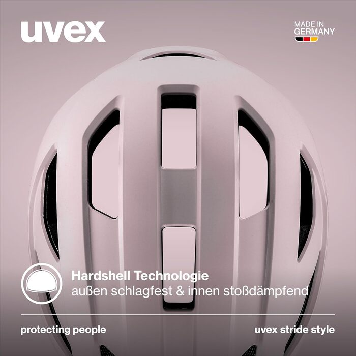 Велосипедний шолом uvex Stride Style універсальний, міцний, з індивідуальним регулюванням розміру, безпечний та багатофункціональний