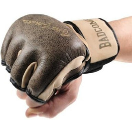 Ретро шкіряні MMA рукавички Bad Company, без пальців, для тренувань, розміри S-XL