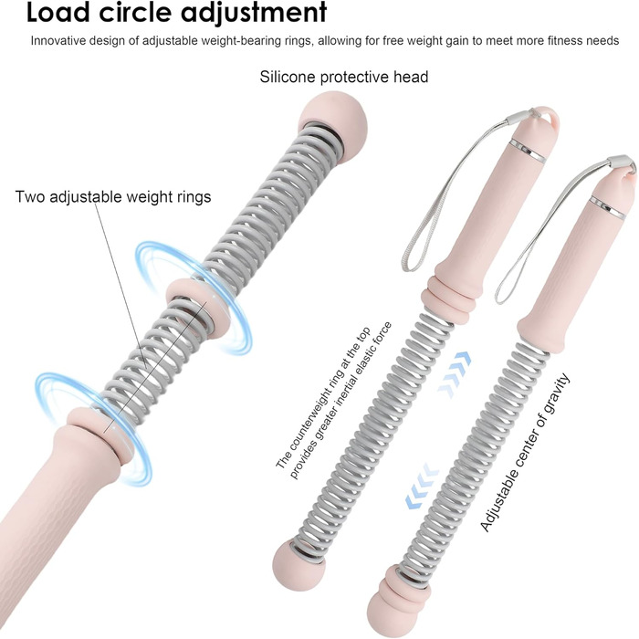 Бійцівське канат Ropeless для фітнесу, регульований, портативний, для дому, для тренувань всього тіла та спалювання жиру, 2 шт (Рожевий)