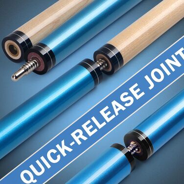 IIQ Білльярдний кий для снукеру 2 в 1, 23-25oz, 3 частини, канадський клен, для важких ударів