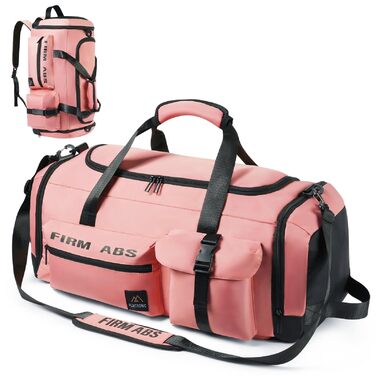 Спортивна сумка Flintronic 65L для тренувань та подорожей з відділенням для взуття та мокрих речей, функція рюкзака, рожева