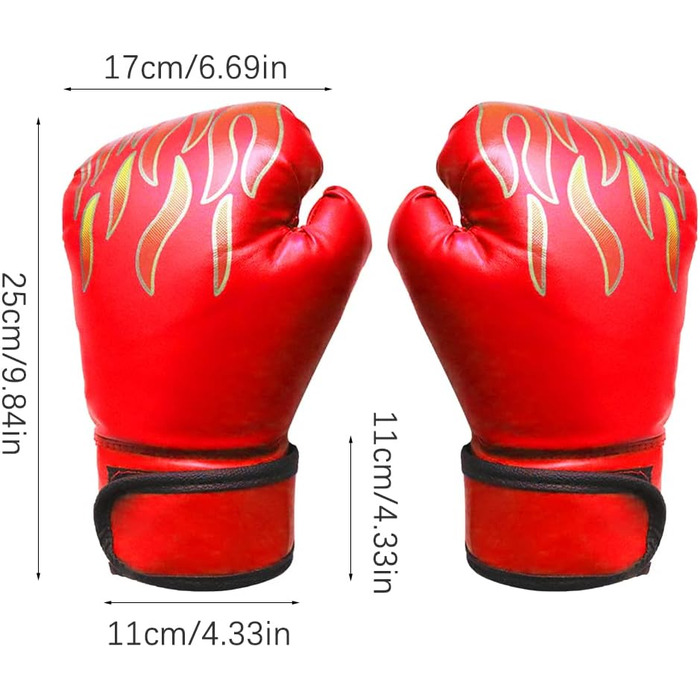 Боксерські рукавички для дітей 3-12 років, 6 oz, червоні. Боксерські рукавички для спарингу, PU, 6 oz