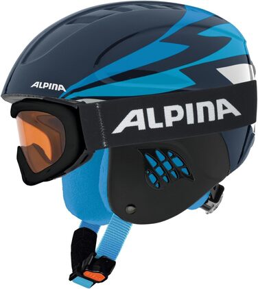 Дитячий лижний шолом Alpina Carat Set нічний синій 48-52 см, унісекс