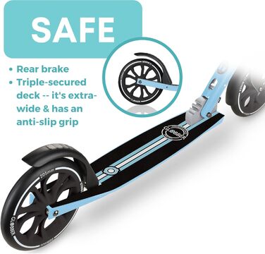 Дитячий самокат Globber NL 205 Folding з передньою підвіскою, складний, пастельно-блакитний