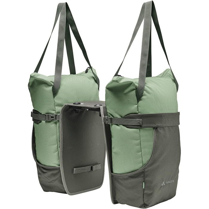 Велосипедна сумка VAUDE TwinShopper 44 л, окремі секції, дощовик, зелена
