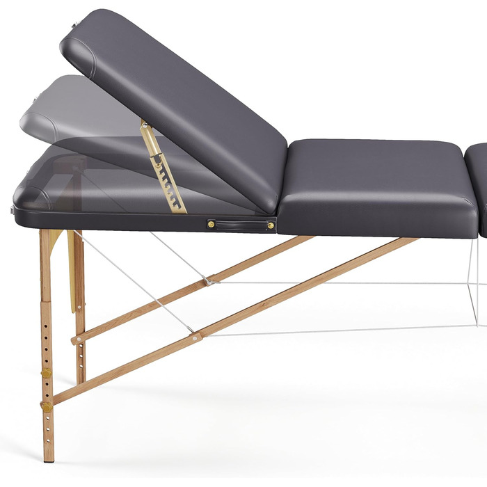 Мобільний масажний стіл Beltom® 195 x 70 см: складаний, 3 зони, чорний