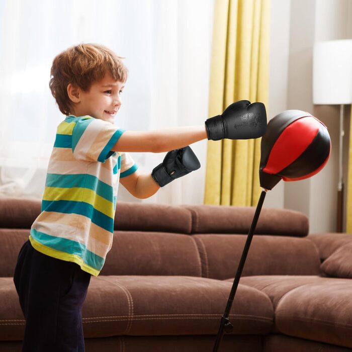 Боксерські рукавички FIVING для дітей та підлітків, 6oz, чорні. Для занять боксом, кікбоксингом, муай-тай, ММА