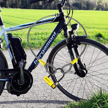 Замок U-Lock для електросамокатів та велосипедів, 1,2 м/10 мм кабель, 3 ключі, захист від крадіжок