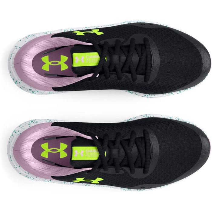 Дитячі кросівки Under Armour Charged Pursuit 3 для бігу (4.5 Big Kid, чорний/фіолетовий/жовтий)