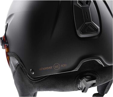Лижний шолом uvex hlmt 600 visor з візором для жінок і чоловіків, регульований розмір 55-57 см, чорний матовий