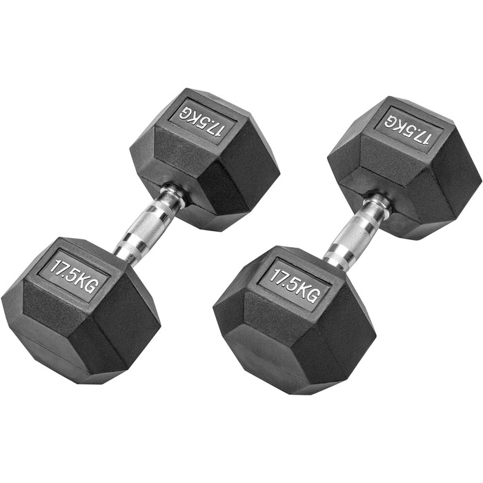 Гумові гантелі Hexagon Studio 35 кг (2x17,5 кг), чорні